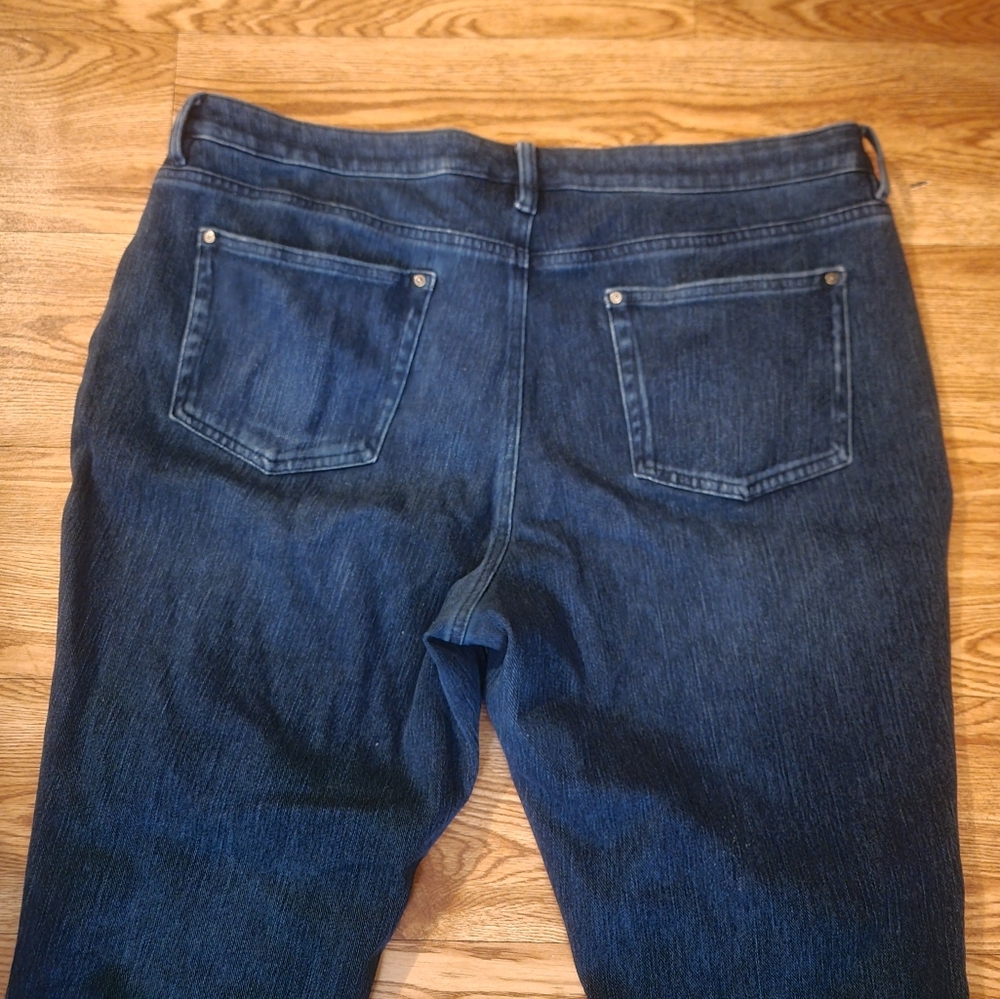 Belle by Kim Gravel Dark Blue Straight Leg Jeans 16 Regular Flexibelle - Picture 5 of 5